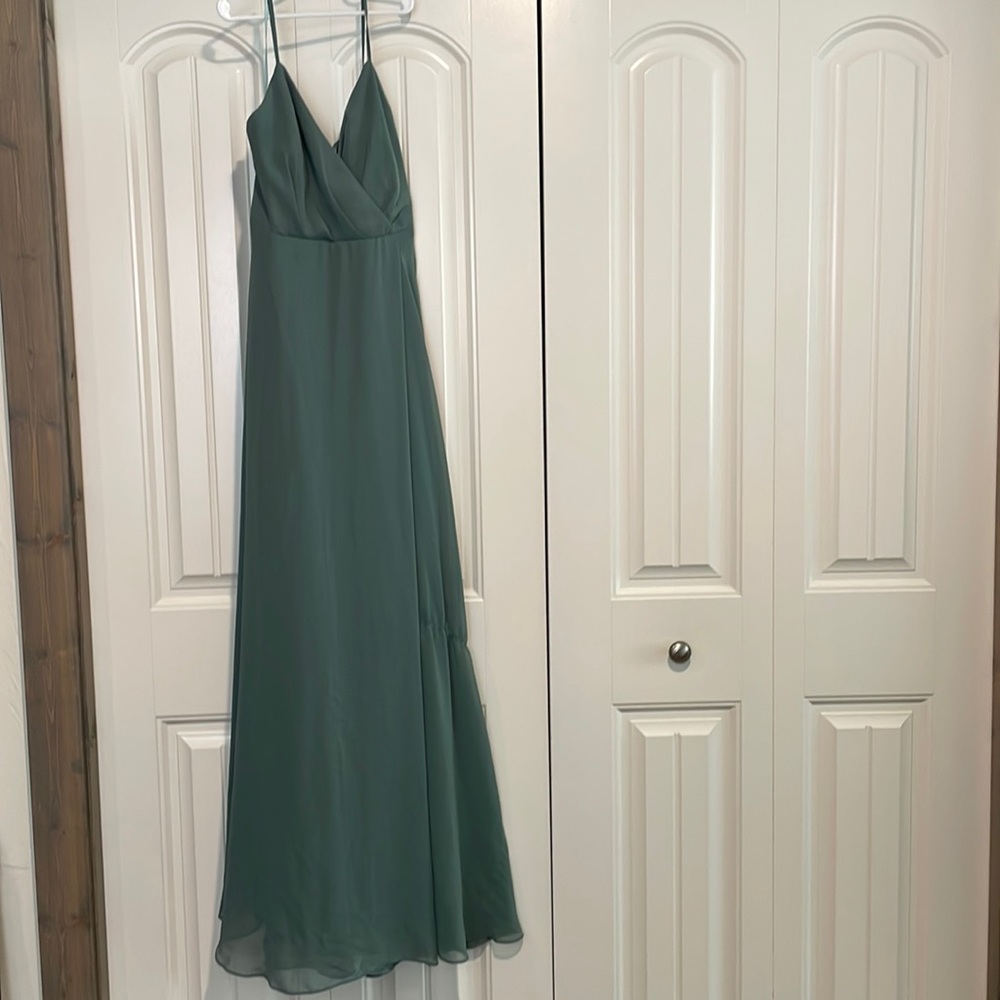 Seaglass green birdy grey bridesmaid dress